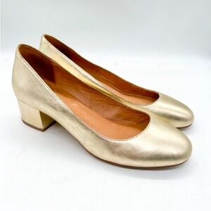 Madewell Ella pump muted gold metallic classic